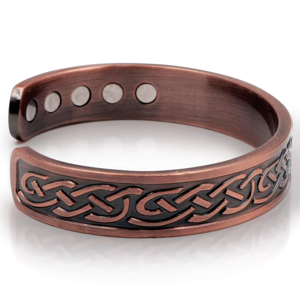 Reevaria Heavyweight Large Copper Celtic Magnetic Cuff Bracelet for Men, with 10 Magnets