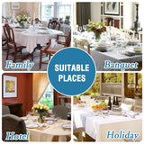 H.VERSAILTEX Linen Textured Table Cloths 60 x 120 Inch Premium Solid Tablecloth Spill-Proof Waterproof Table Cover for Dining Buffet Feature Extra Soft and Thick Fabric Wrinkle Free, Christmas Red