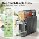 Slushie Machine No Ice Needed, Slushy Machine for Home, Frozen Drink Maker with 6 Preset Programs for Margaritas, Frappés, Milk Shake and More, LED Display, Auto Clean, Grey, 1 Pack+6 Modes