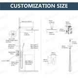 Aolemi Shower Faucet Set Rain Shower System with Handheld Spray Bathroom Shower Combo Rough-in Valve and Shower Trim Kit Included Brushed Nickel 8 Inch Wall Mount Shower Head