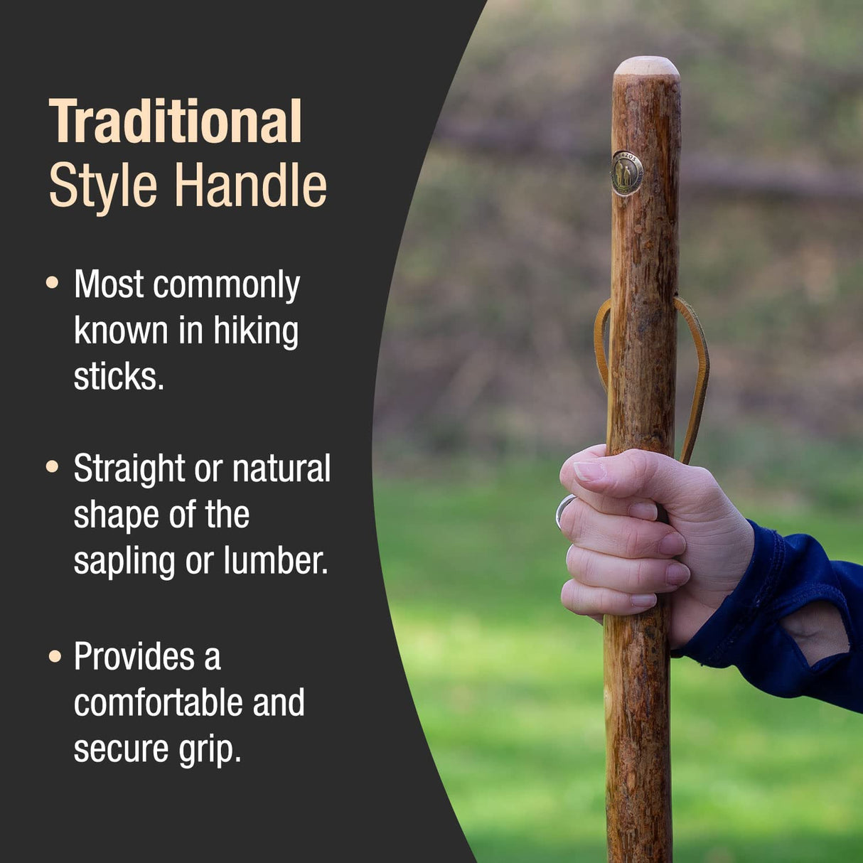 Brazos 48" Handcrafted American Hardwood Walking Stick for Men and Women, Made in The USA , 48 Inch