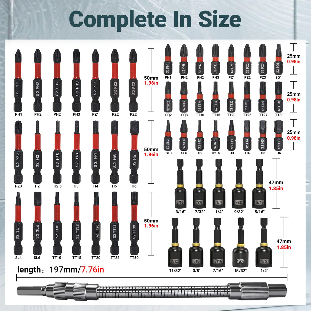 86-Piece Magnetic Impact Nut Driver Set, SAE/Metric Nut Driver Set, Right Angle Drill Driver, Socket Adapters, Bit Holder, Wing Nut Driver, Ratchet Bit Driver, Quick Release Extension, Power Bits