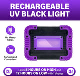 Rechargeable Black Light, Cordless 395nm LED Blacklight for Neon Glow Party