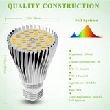 MILYN 2 Pack LED Grow Light Bulb, 30W Full Spectrum Plant Light Bulb Warm LED Grow Lights for Indoor Plants Vegetables, Flowers, Houseplants and Seedlings, E26 Lamp for Greenhouse, Garden, Hydroponic