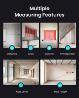 Laser Measure Device, MiLESEEY 229ft Digital Laser Tape Measure with Upgrade Electronic Angle Sensor, 2mm Accuracy, Area Measurement,Volume and Pythagoras, 2" LCD Backlit,Mute, Battery Included