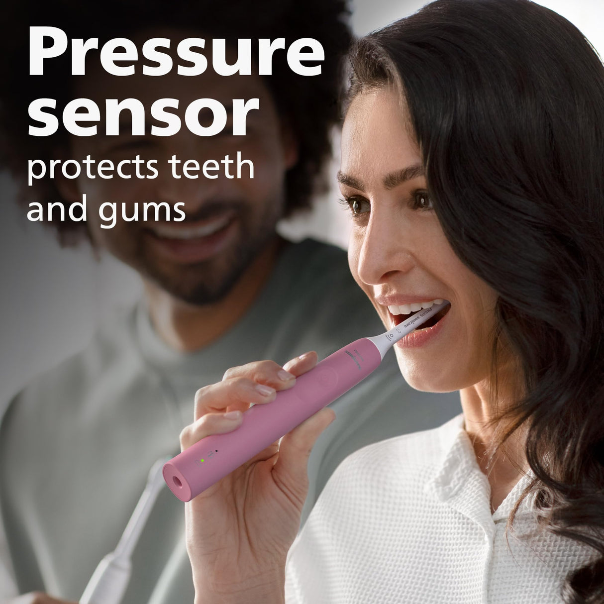 Philips Sonicare 4100 Rechargeable Electric Toothbrush, Advanced Plaque Removal, Pressure Sensor, Includes Brush Head Case, Deep Pink BD5004AZ