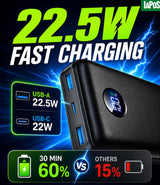 60000mAh 22.5W Fast Charge Portable Charger, for 5-Devices Power Bank