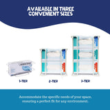 Glove Box Holder Wall Mount Dispenser for 2 Boxes, Powder Coated Metal Rack for Disposable Gloves and Tissue, Organizer for Kitchen, Lab, Garage, Hardware Included, White - Safety Supply Mart
