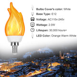 OHLGT Upgrade E12 Flame Bulbs 6 Pack, 3 Mode LED Candelabra 2.0 Watt Warm White Chandelier 1800k Candle Light Bulbs, Flame Tip for Christmas Party Decorations