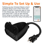 Amazon Basics Outdoor Smart Plug with 2 Individually Controlled Outlets, Works with Alexa Only, Voice Control, Weather Resistant, 2.4 GHz Wi-Fi, No Hub Required, Black