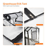 Bstrip Indoor Greenhouse with Grow Light, Mini EVA Tent with PET Base Mat, Ventilation Windows & Zippered Door, 18W Tabletop Greenhouse Light for Seed Starting with Timer, 23.8" x 15.7" x 20.5"