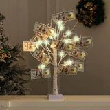 Money Tree Gift Card Holder 24 LED Birch Tree Lamp Battery/USB Powered
