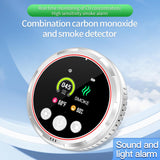HAKINAKU 4-in-1 Ring Plug in Smoke & Carbon Monoxide Detectors Combination Built-in 1000mAh Backup Battery Plug&Play&Audible 85dB Smoke CO Temp Humidity Senor for Home Hotel Travel (White, 2 Pack)