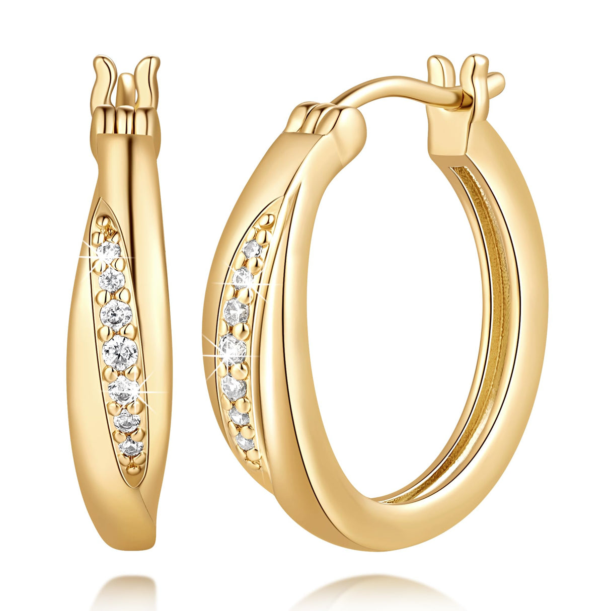 vuiikhir 14K Gold Earrings for Women 14K Gold Hoop Earrings for Women