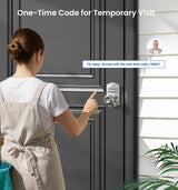 Veise KS03 Keypad Door Knob Lock, Keyless Entry Digital Lock with Handle, Electronic Smart Knob for Front Door & Bedroom, Easy Install, Auto Lock, Passage Mode, Anti-Peeping Password, Satin Nickel