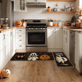 Artoid Mode Black Cats Boo Halloween Kitchen Mats Set of 2-17x29+17x47