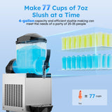 15L 4 Gal Commercial Margarita & Slushy Machine,650W 110V Frozen Drink Maker Smoothie Machine for Bar,Electric Large Slushie Machine with Self-Cleaning Mode,for Alcohol Beverage Cocktail Juice