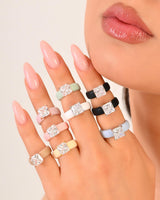 Rinfit Silicone Ring with Stone, Princess Cut CZ - Wht/Sil, Size 7