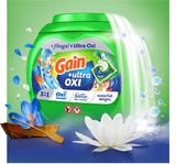 Gain flings Ultra Oxi Laundry Detergent Pacs, 60 Count, Waterfall Delight Scent, 3-in-1, HE Compatible