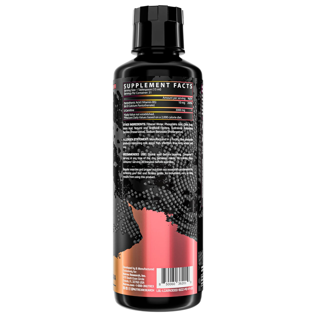 Nutrex Research Liquid Carnitine 3000 | Premium Liquid Carnitine, Stimulant Free (Passionfruit Guava)
