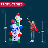 Joiedomi 6 FT Christmas Inflatable Decoration Stacked Snowman with Build-in LEDs Blow Up Inflatables for Xmas Party, Home Indoor Outdoor Christmas Décor Yard Garden Lawn Winter Holiday Supplies Décor