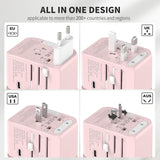 EPICKA Universal Travel Adapter GaN 45W, European Travel Plug Adapter with PD&QC Fast Charging(2 USB-A & 3 USB-C Ports) - Worldwide Travel Essentials, International Power Adapter for UK/US/AU