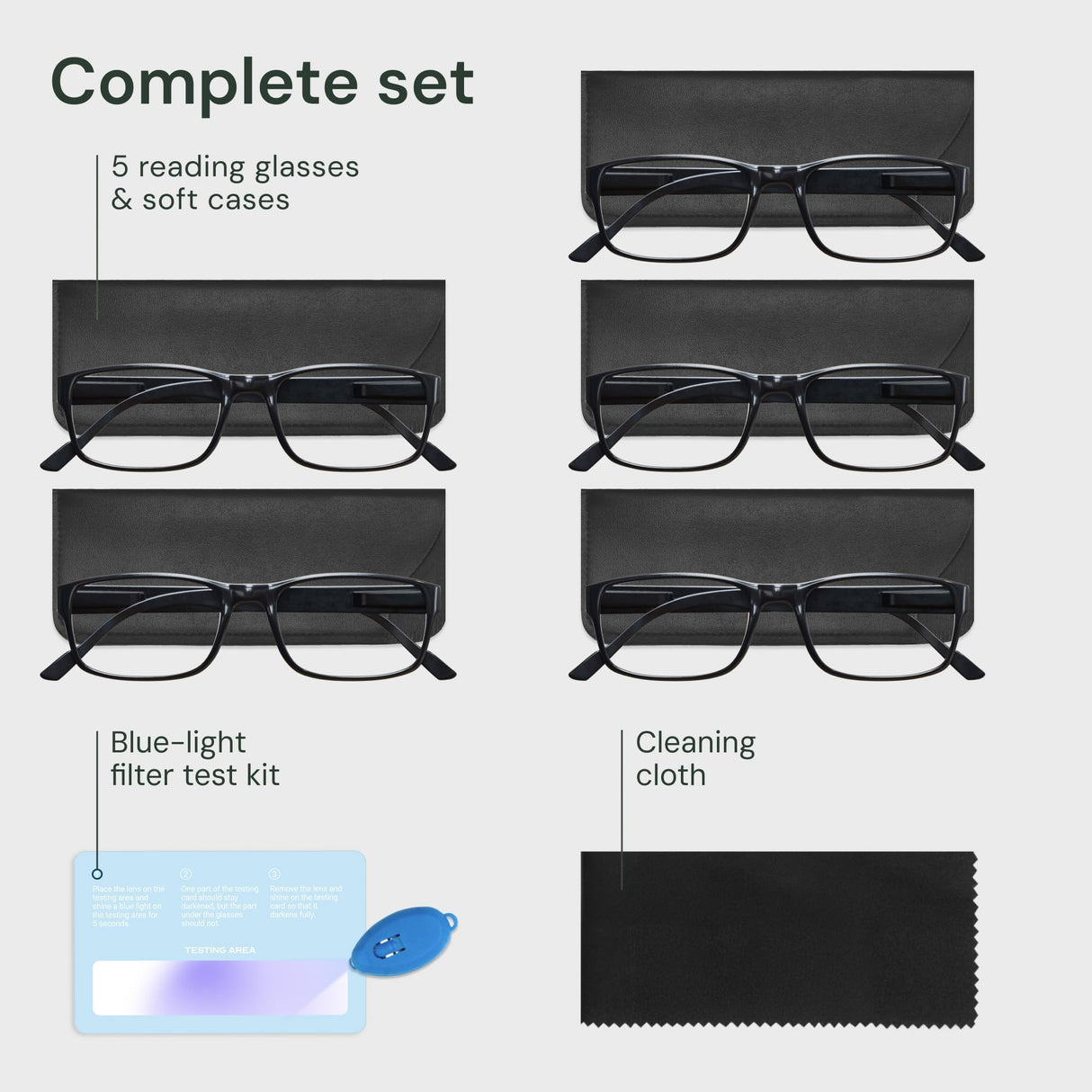 Gaoye Professional Reading Glasses for All Day - Computer Readers with Blue Light Protection - Value Pack