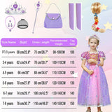 Luzlen Little Girls Princess Costume Kids Fancy Purple Dress for Halloween Party Christmas Carnival, 5-6 Years(Label 130)