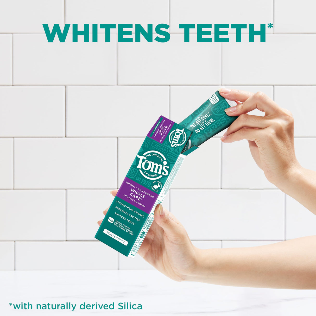 Tom's of Maine Whole Care Natural Toothpaste with Fluoride, Wintermint, 4 Oz. 3-Pack (Packaging May Vary)