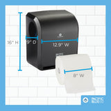Pacific Blue Ultra 8" High-Capacity Automated Touchless Paper Towel Dispenser Starter Kit by GP PRO (Georgia-Pacific), Black Dispenser (59590) 1 White Towel Roll (26491)