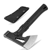 SULKADA Camping Hatchet, 10.5 Inch Survival Axe,Stainless-Steel Blade,Fiberglass Shock Reduction Handle with Anti-Slip Grip, for Chopping Wood,Gardening and Outdoor Survival,Gift for Dad Men