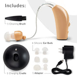 MSA 30X Behind the Ear Sound Amplifier, Amplifies Sound by 30 Times, Lightweight, Virtually Invisible, Comfortable, Adjustable Volume, Fast Charging, Nude, 1ct
