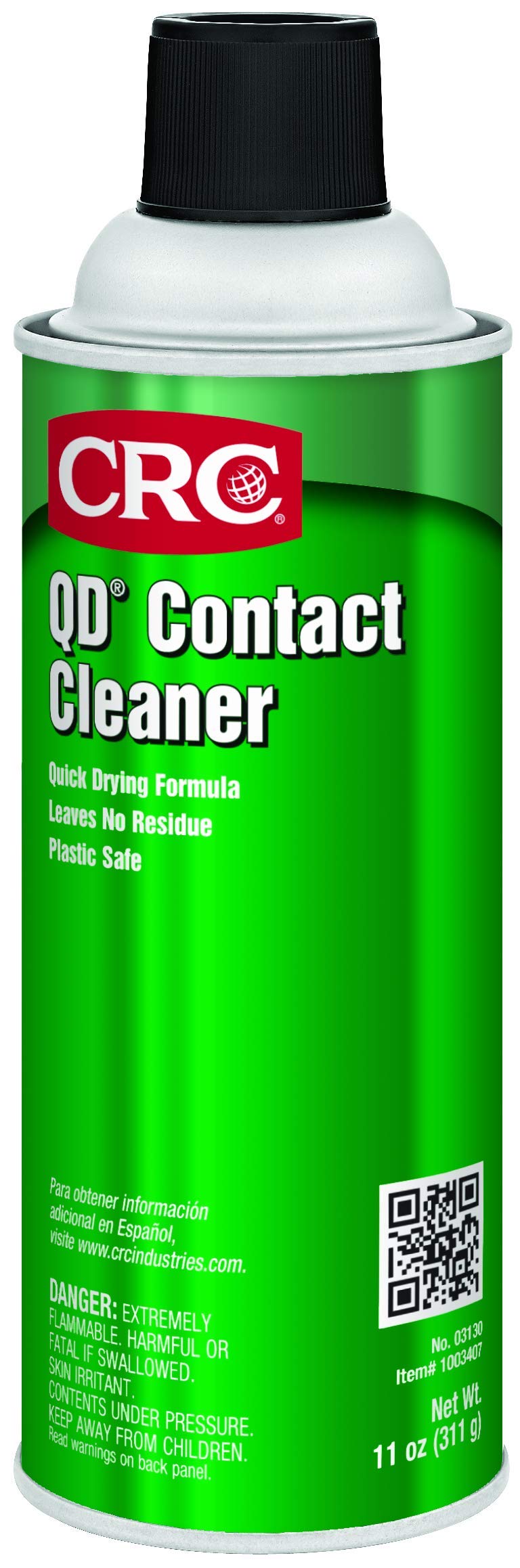 CRC QD Contact Cleaner 03130 – 11 WT OZ, Plastic Safe Electronics Aerosol Cleaner, Suitable for Sensitive Electronics and Electrical Equipment, Pack of 12