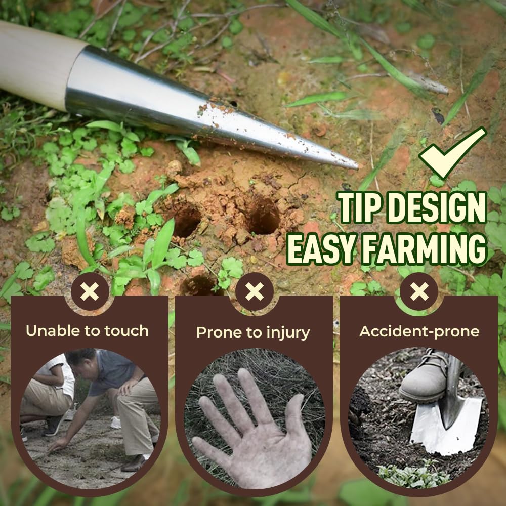 Plant Hole Digger for Planting, Bulb Planting Tool, Handheld Digger, Garden Seed Planting Tool, Garden Seed Dispenser, For Planting Tulip Daffodil Saffron Vegetable Seeds, Easy to Drill Holes (1 PC)