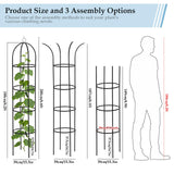 DEVISEFUN 6.6ft 100% Metal Obelisk Trellis for Climbing Plants Outdoor