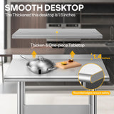 VIVOHOME 24 x 36 Inch Stainless Steel Work Table with Backsplash, Prep Commercial Table with Wheels for Restaurant, Hotel, Home and Warehouse