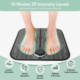 VFU EMS Foot Massager Mat,Foot Stimulator,Improve Circulation,Muscle Relaxation,Portable & Rechargeable Feet Massager Pad with 10 Modes &39 Levels FSA HSA Eligible