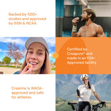 Create Creatine Monohydrate Gummies for Men & Women, Boost Focus, Strength, and Endurance, Anti-Melting Formula, Vegan, Gluten-Free, Non-GMO, 1.5g of Creatine per Gummy (Orange, 90 ct)