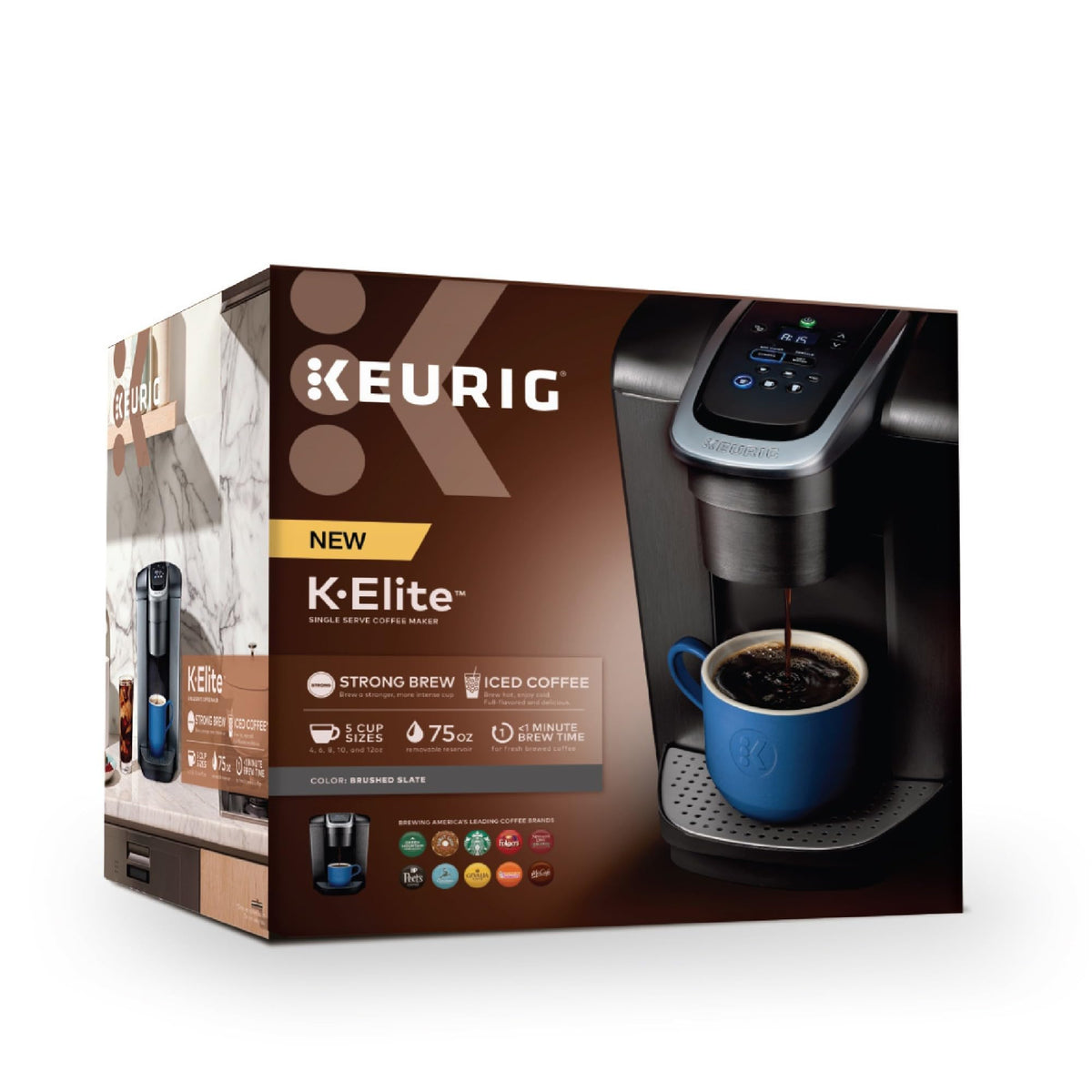 Keurig K-Elite Single Serve K-Cup Pod Coffee Maker, Brushed Slate