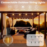 RTTY Outdoor String Lights 50 FT, Patio Light with 26pcs G40 Shatterproof LED Bulbs, Waterproof Hanging Globe Lighting Connectable for Cafe Bistro Backyard Porch Gazebo Balcony Deck Party