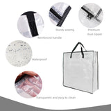 3 Pack Clear Storage Bags with Zipper and Handles, Blanket Bags For Closet Storage, Moving and Packing Supplies for College, Underbed Storage Organizer for Clothes Pillow Bedding Christmas Wreath