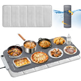Homelove Warming Mat for Food - Electric Warming Tray with 6-Level Temperature and Hours Setting, Full Surface Graphene Heating, Waterproof Dishwasher-Friendly Food Warmer for Parties, Kitchen (Gray)