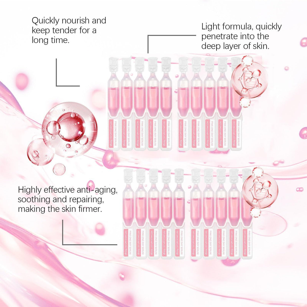 PDRN PinkOne Day Serum, Salmon DNA Repair Essence Ultra-Hydrating Vials 2ML/10bottles, Moisturizer & Firming Serum