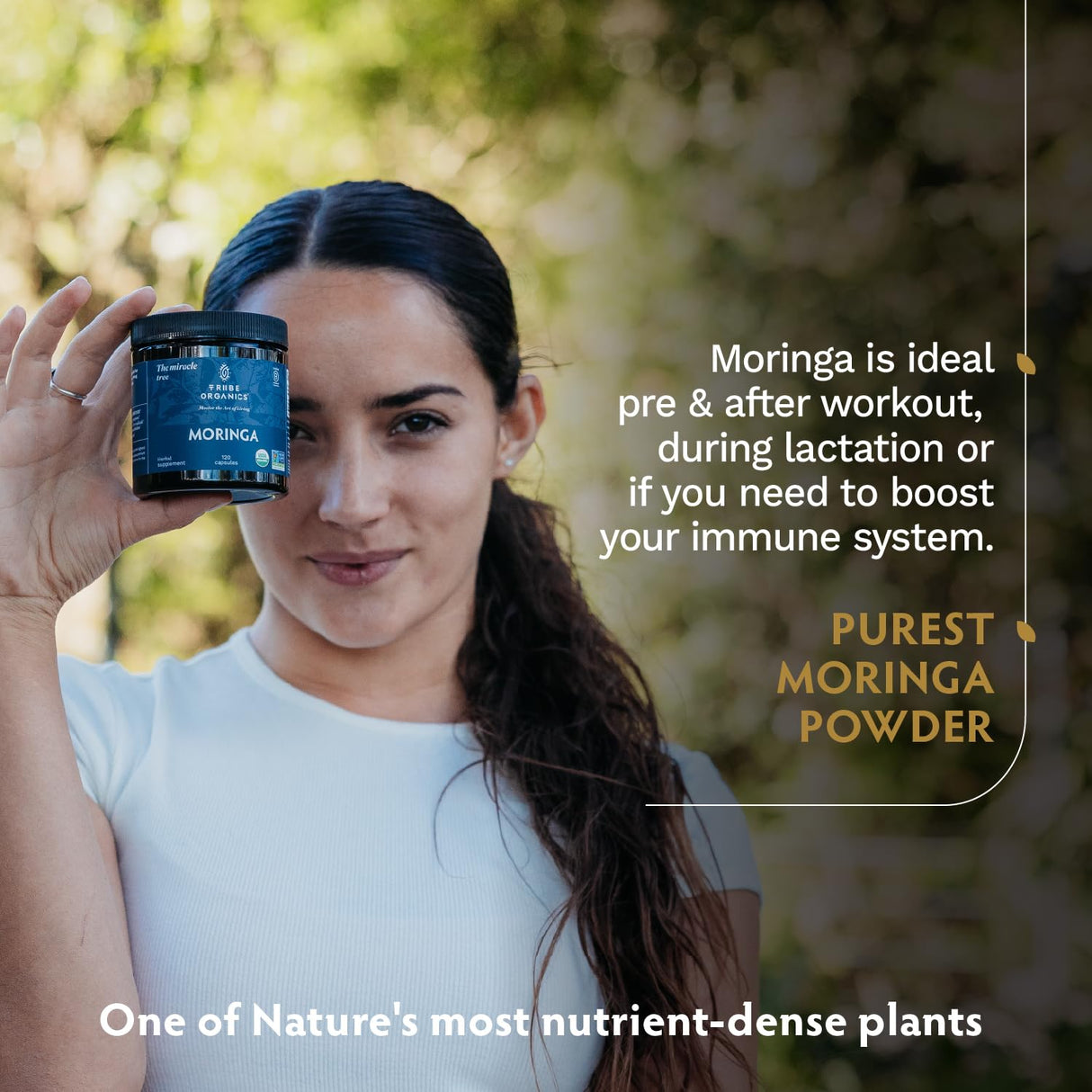 TRIBE ORGANICS 1800mg Organic Moringa Oleifera Powder for Energy | Joints | Brain Function - High Potency Nutrient Rich Greens Superfood | Natural Leaf Plant Protein | Antioxidant - 120 Vegan Capsules