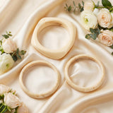 Tondiamo 3 Pcs Acrylic Resin Bracelets Chunky Bracelet for Women Irregular Geometric Wide Resin Bangle Thick Acetate Jewelry (White)