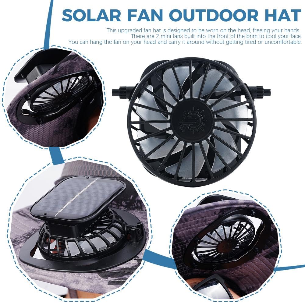 Upgrade Solar Fan Hat,2025 New Outdoor Wide Brim Sun Hat with 2 Solar Fan,UPF 50+ Bucket Fishing Beach Hat Fan for Men Women