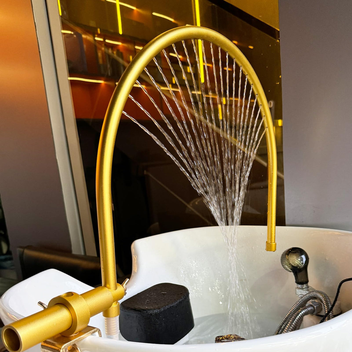 Shampoo Bowl Waterfall Head Spa Head Spa Equipment Adjustable To Fit Most Shampoo Basin Bed Massage Salon Equipment