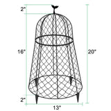 TAOMENNI 6 Packs Garden Cloches for Plants, Plant Protectors from Animals, Chicken Wire Cloche, Plant Cloche and Cage, Protection for Your Plants and Seedlings, 13" D x 20" H - Black