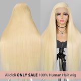 Alididi 30Inch 613 13x6 Lace Front Wig Human Hair 200 Density 613 Lace Front Wig Human Hair Blonde Wig Human Hair Straight Lace Frontal Wig Human Hair Pre Plucked With Baby Hair (613 Blonde Wig)