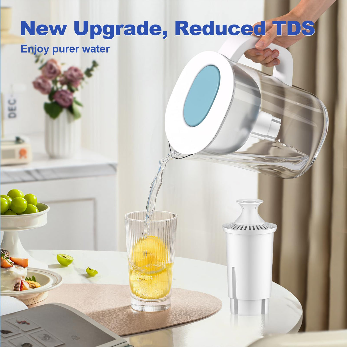 BREAUILL Water Filter Replacement Compatible with Brita Water Filter, Pitchers, Classic, OB03, Mavea,10700, 35557, Pitcher Water Filter by BREAUILL, New Upgraded Reduce TDS, Chlorine (3PCS)